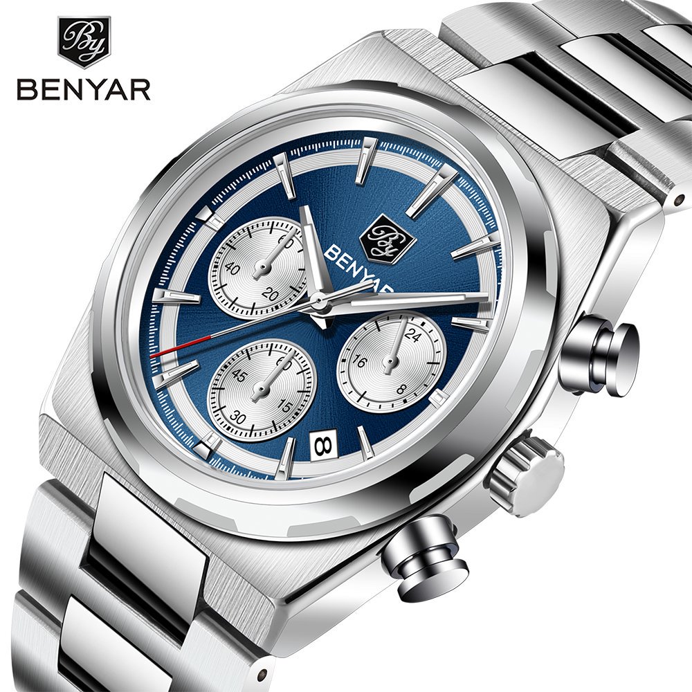 Running Watch - BENYAR 40MM Men's Multifunctional Quartz Watch
