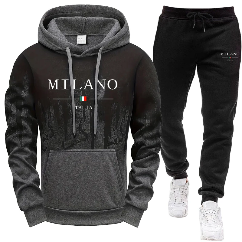 Joggers Pants - Men's Set/Hoodie/Pants Autumn Winter Italy Casual